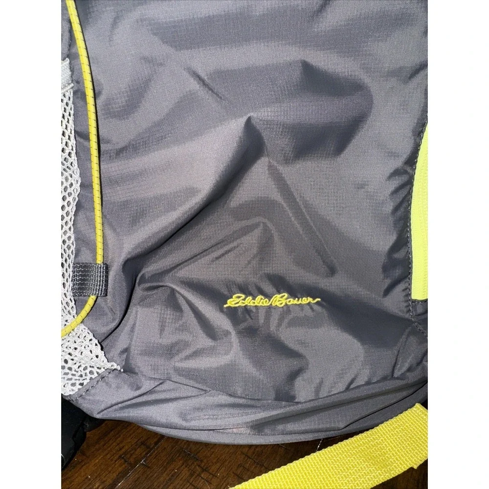 Eddie Bauer Bag Unisex OS Gray‎ Neon Green 100% Nylon Hiking Sling Back Shoulder